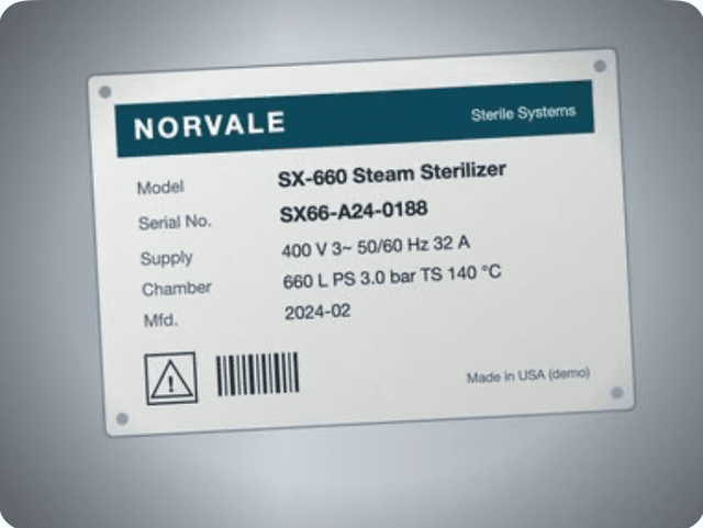 The camera over a Norvale SX-660 nameplate